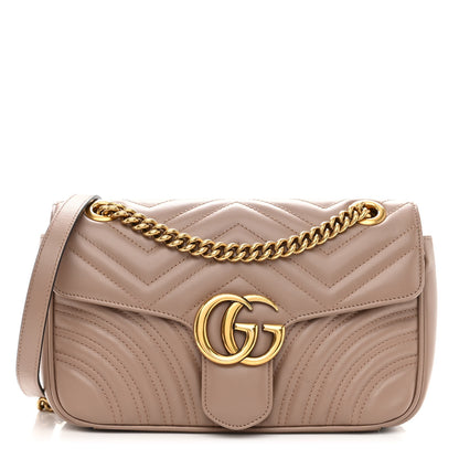 Gucci Calfskin Matelasse Small GG Marmont Shoulder Bag Porcelain Rose 1 of 10