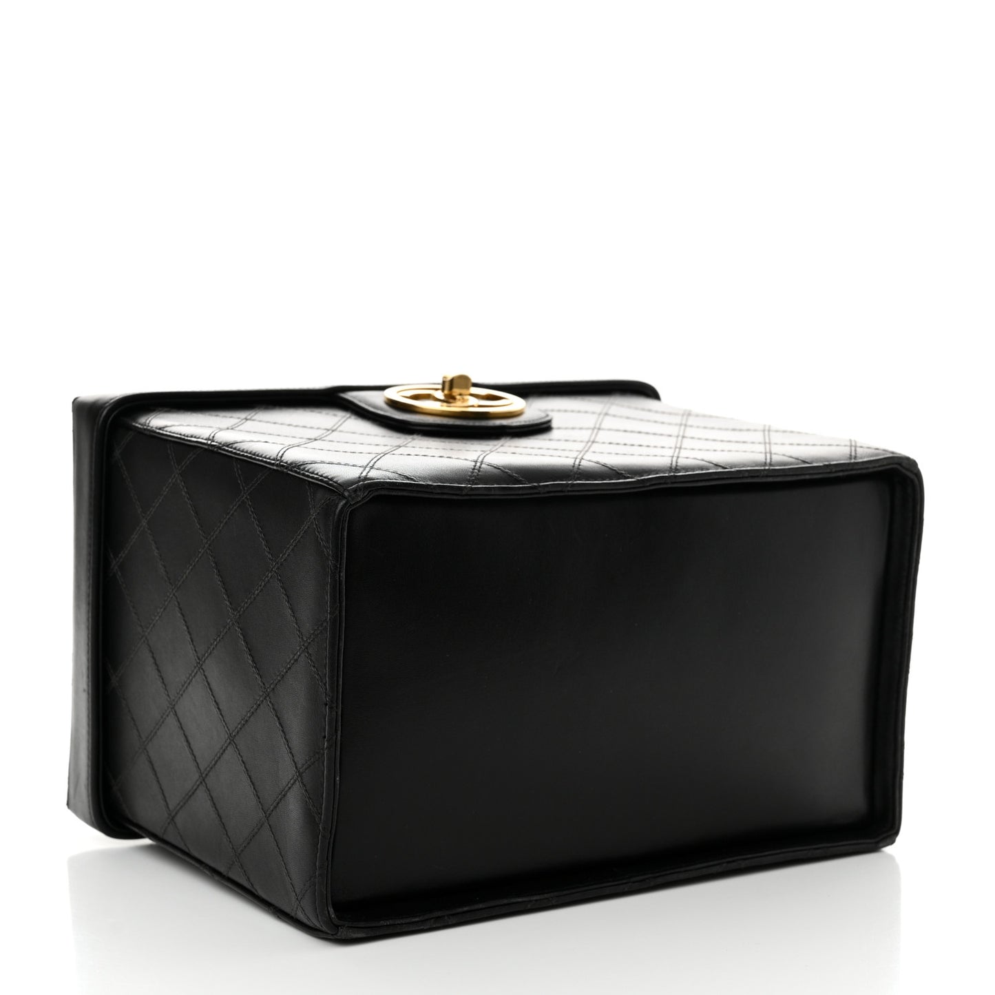 Calfskin Stitch Vanity Case Black