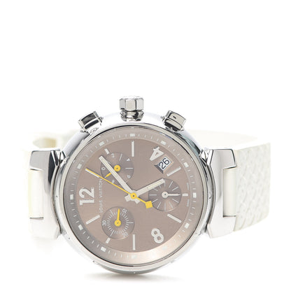 Louis Vuitton Stainless Steel Rubber 34mm Tambour Chronograph Quartz Watch Champagne 2 of 6
