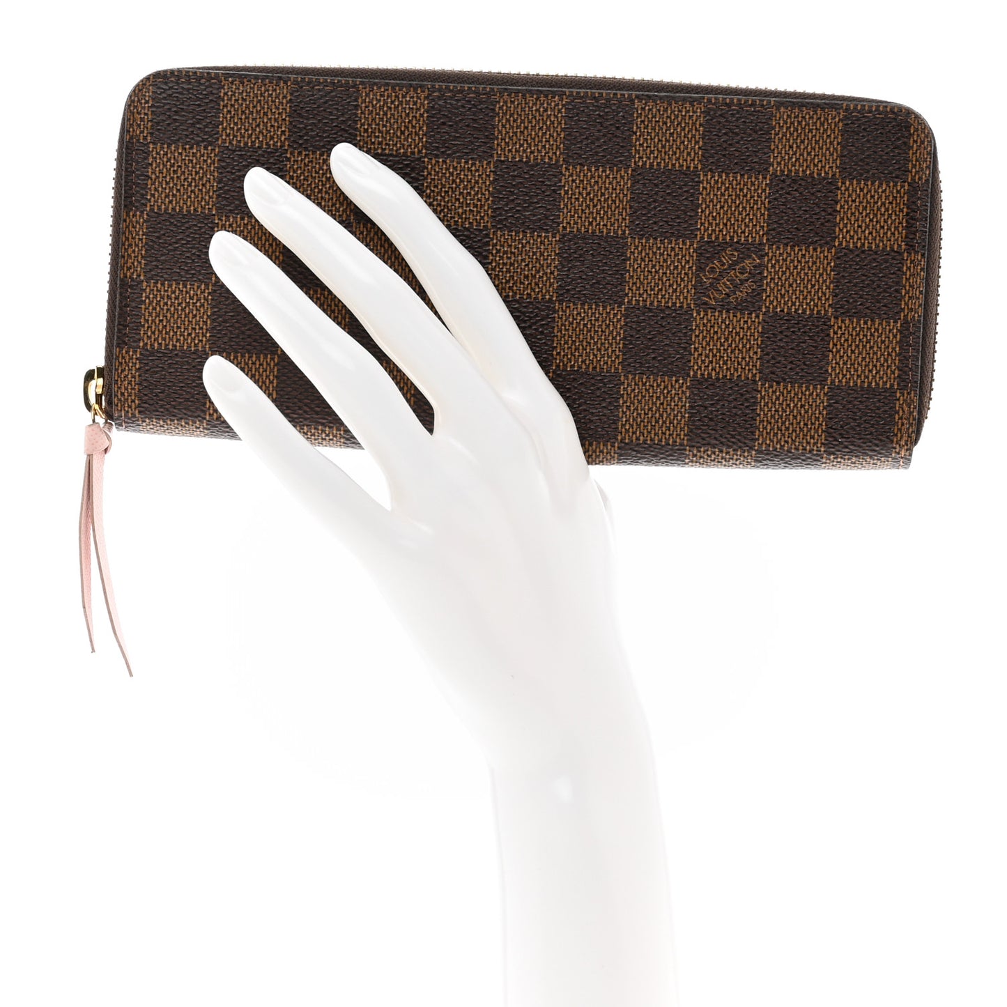 Damier Ebene Clemence Wallet Rose Ballerine