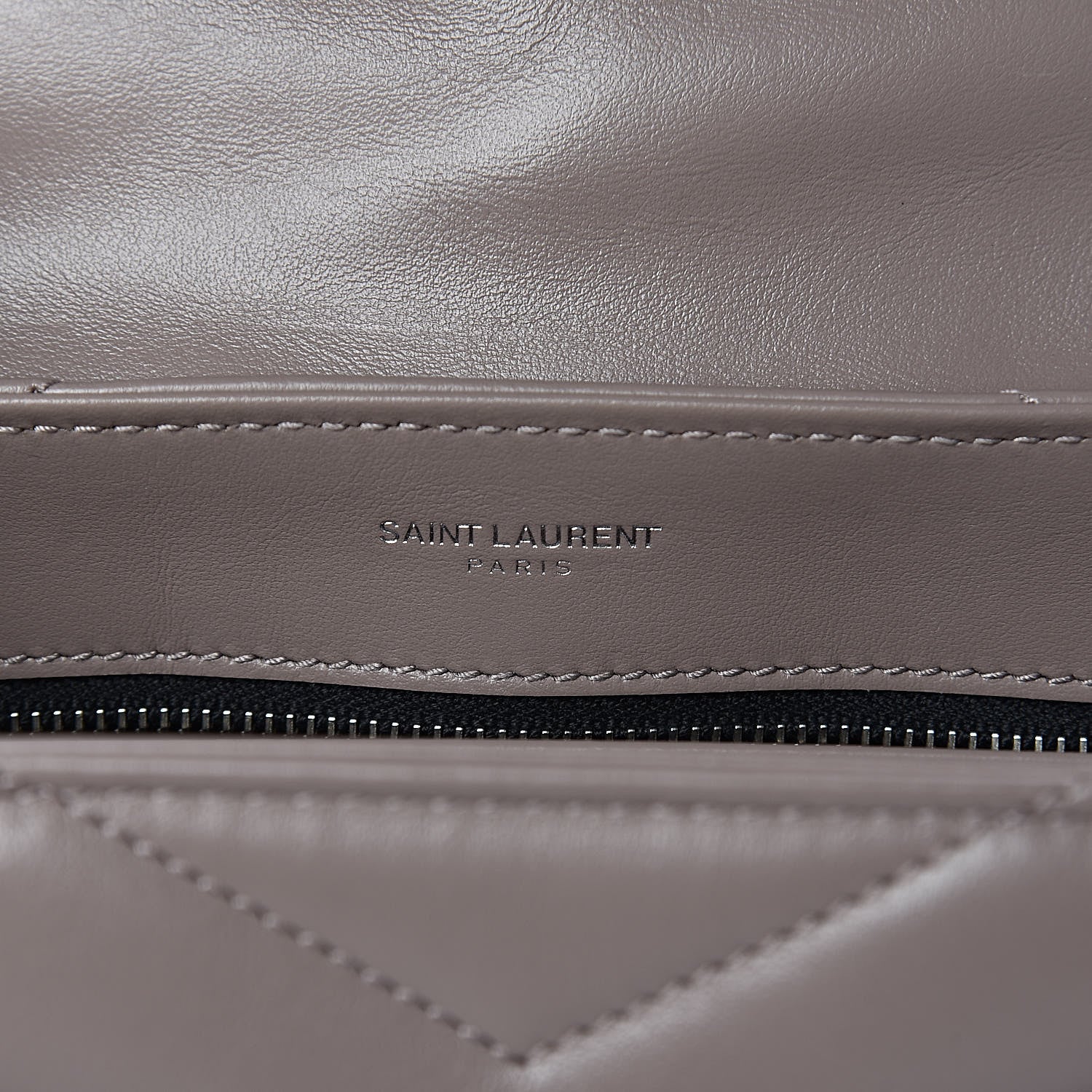 Saint Laurent Calfskin Y Quilted Monogram Toy Loulou Satchel Dusty Grey 6 of 10