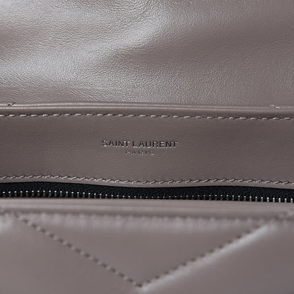Saint Laurent Calfskin Y Quilted Monogram Toy Loulou Satchel Dusty Grey 6 of 10