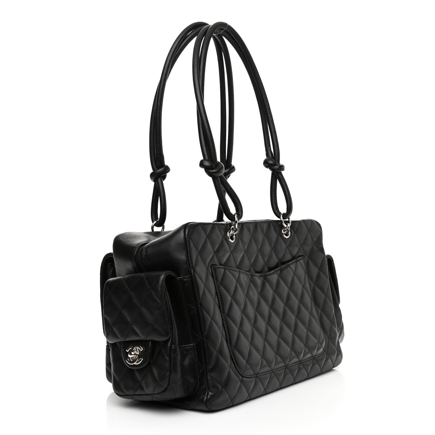 Chanel Calfskin Quilted Large Cambon Multipocket Reporter Black 3 of 12