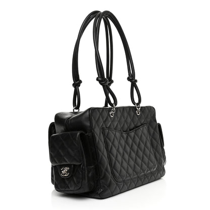 Chanel Calfskin Quilted Large Cambon Multipocket Reporter Black 3 of 12