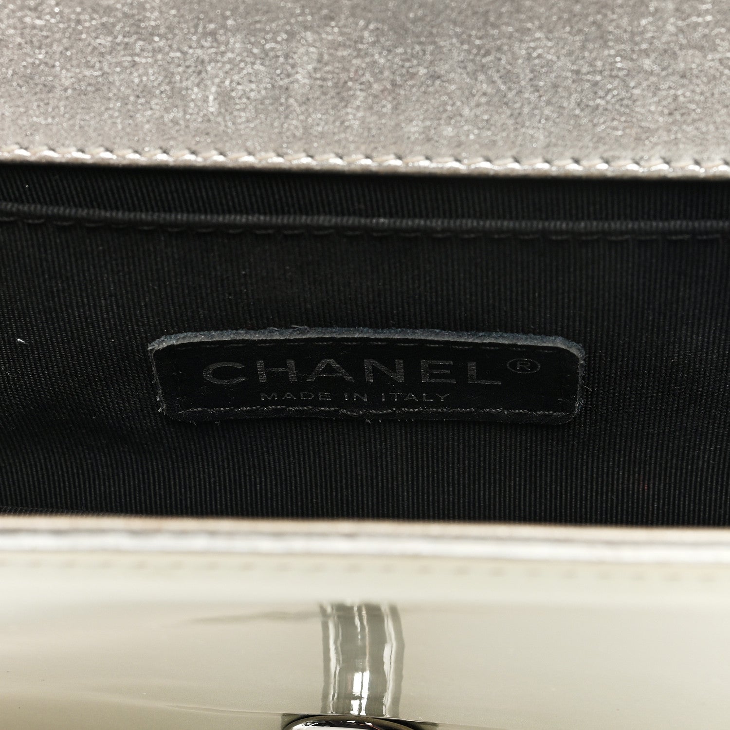 Chanel Metallic Patent Calfskin Quilted Small Boy Flap Silver 6 of 9