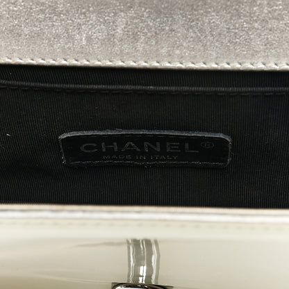 Chanel Metallic Patent Calfskin Quilted Small Boy Flap Silver 6 of 9