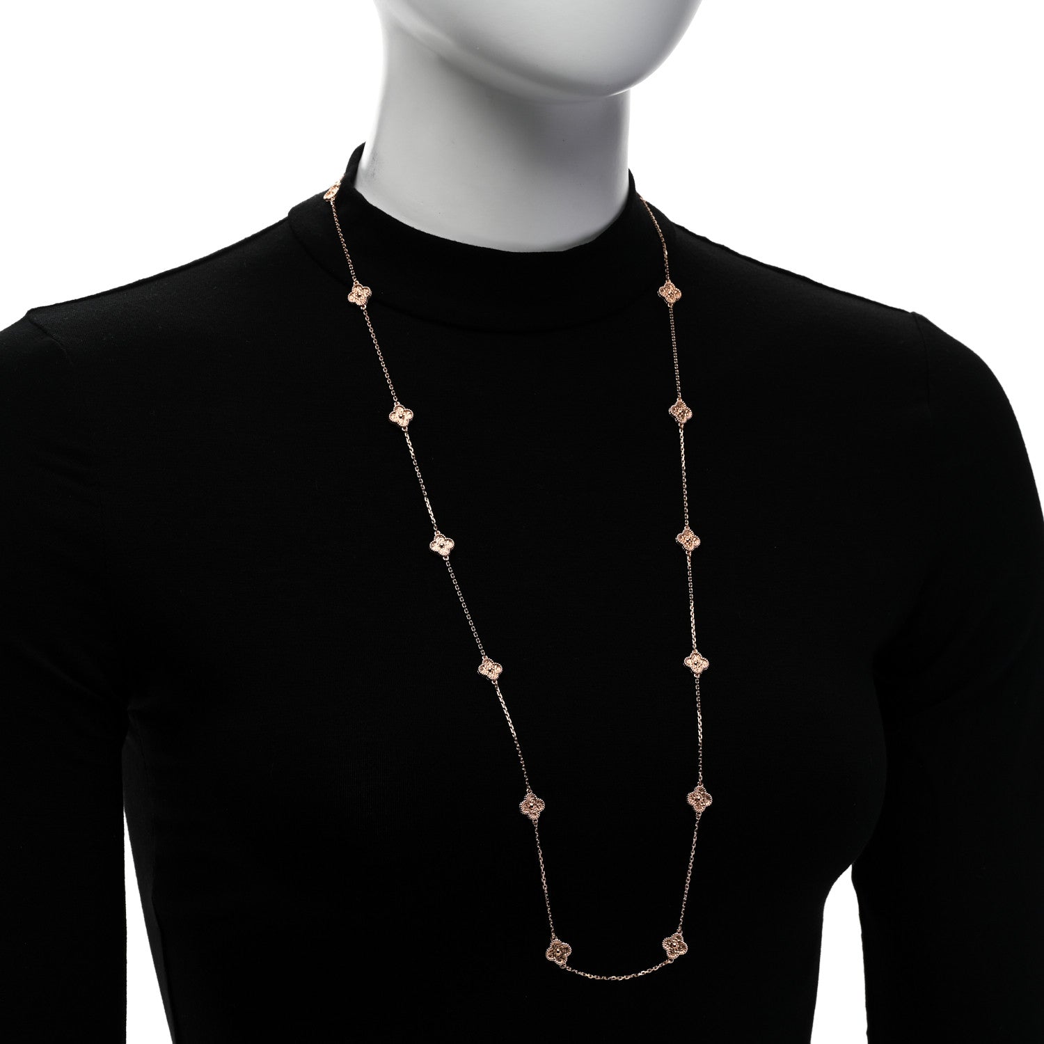 Van Cleef & Arpels 18K Rose Gold 16 Motifs Sweet Alhambra Necklace 2 of 4