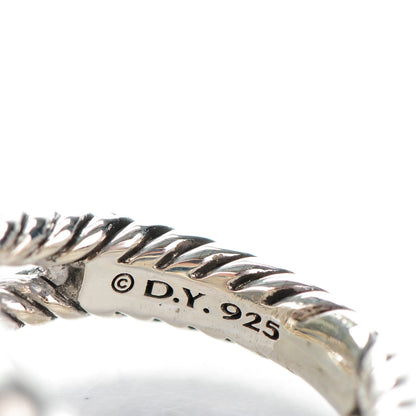 David Yurman Sterling Silver Diamond 7mm Petite Albion Pave Ring 50 5.5 4 of 5