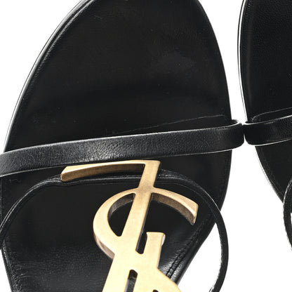 Saint Laurent Calfskin Cassandra 100 Ankle Strap Sandals 41 Black 10 of 10