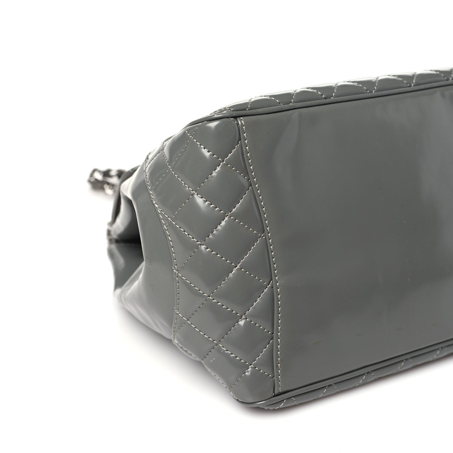 Glazed Calfskin Small Mademoiselle Lock Kelly Flap Bag Grey