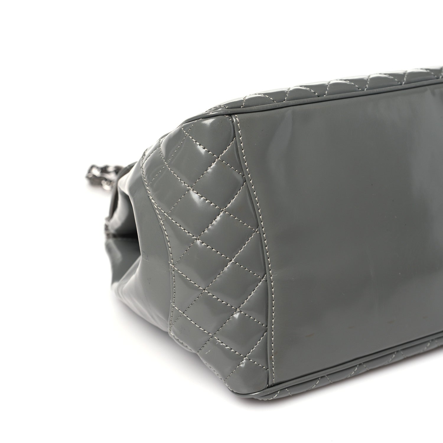 Chanel Glazed Calfskin Small Mademoiselle Lock Kelly Flap Bag Grey 9 of 10