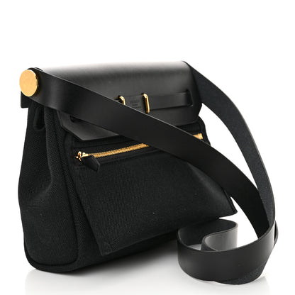 Hermes Military Toile Vache Hunter Herbag Zip Retourne 20 Black 3 of 11