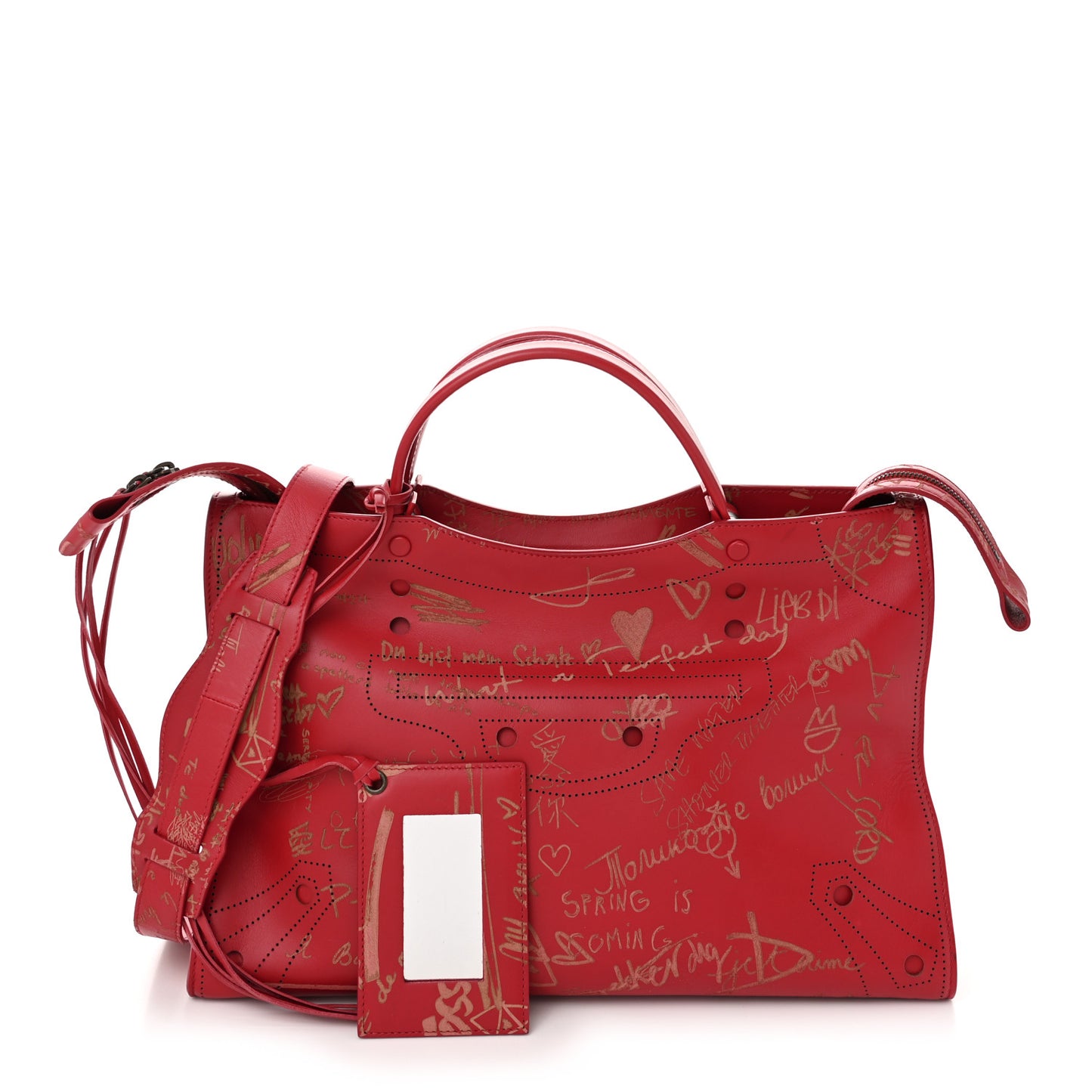 Calfskin Love Perforated Blackout Hardware City Rouge Profond