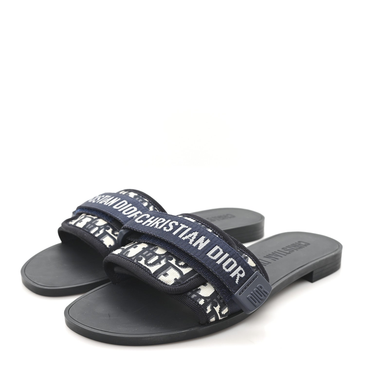 Christian Dior Nylon Oblique Dio(r)evolution Slide Sandals 39 Deep
