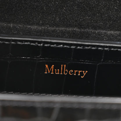 Mulberry Calfskin Crocodile Embossed Micro Seaton Black 5 of 9