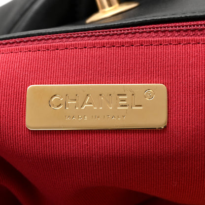 Chanel Lambskin Quilted Chanel 19 East West Shopping Bag Black 6 of 10