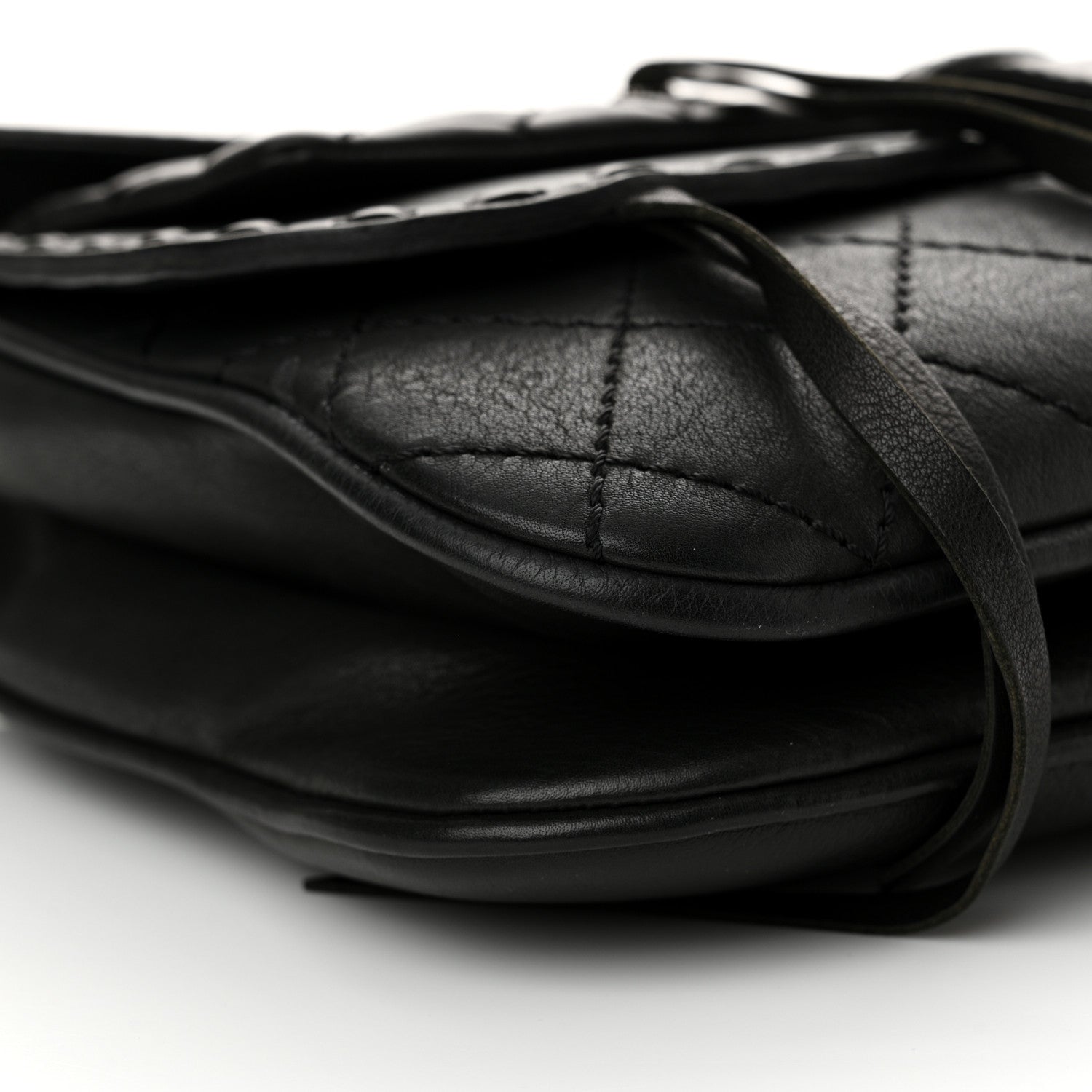 Chanel Calfskin Quilted Dallas Saddle Bag Black 9 of 12