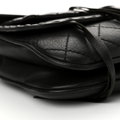 Chanel Calfskin Quilted Dallas Saddle Bag Black 9 of 12