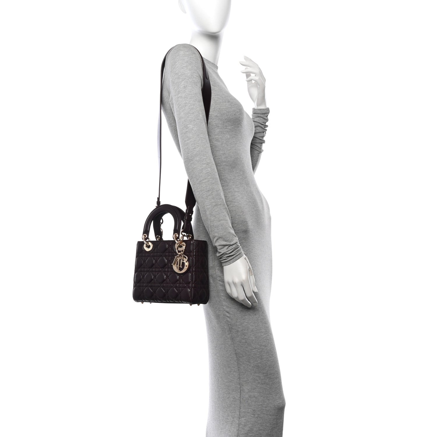 Christian Dior Lambskin Cannage Small Lucky Badges My Lady Dior Burgundy 2 of 11