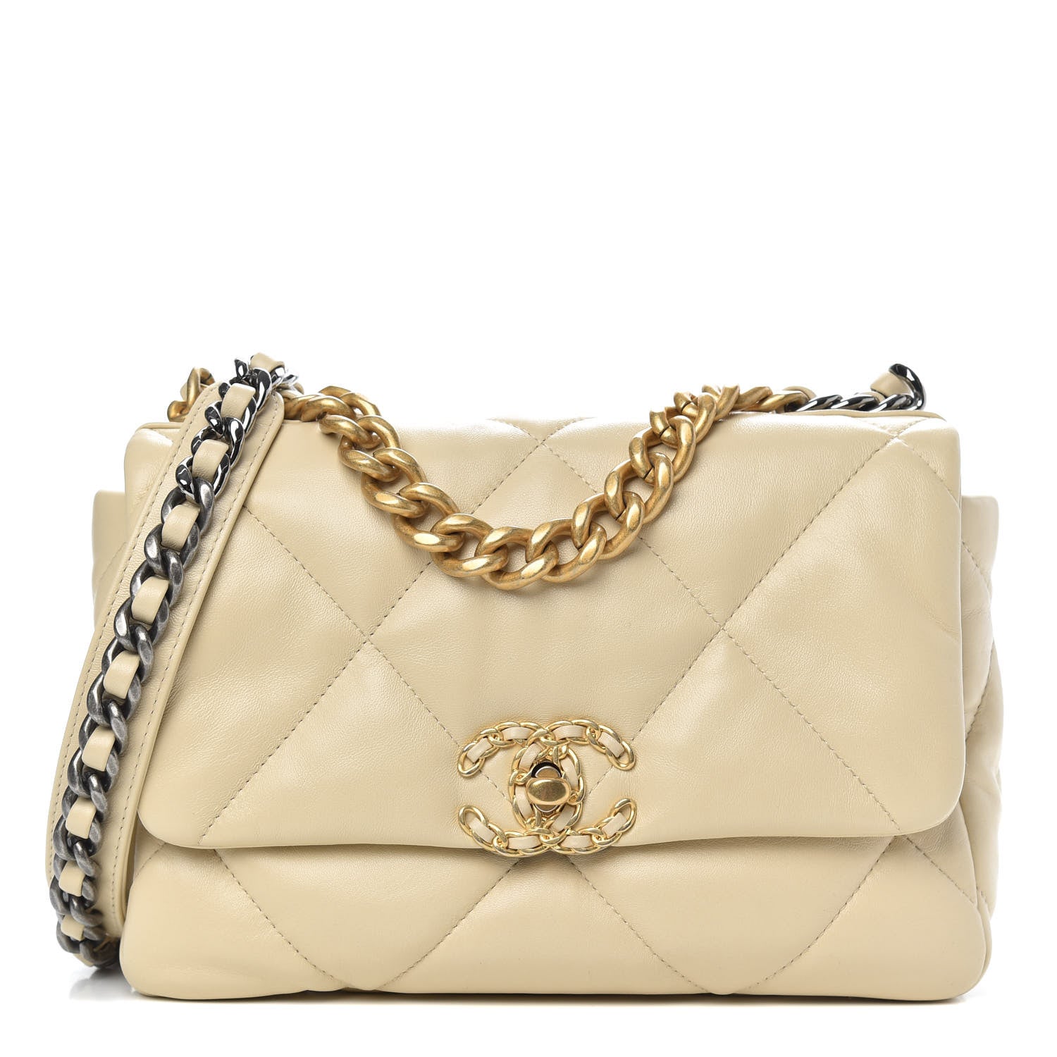 Chanel Lambskin Quilted Medium 19 Flap Beige 1 of 10