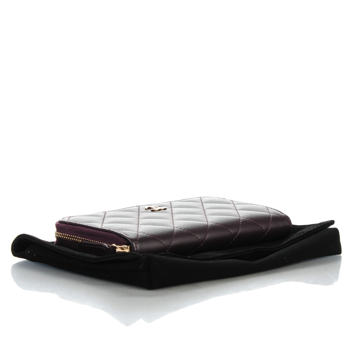 Chanel Lambskin Quilted Small Zip Around Wallet Purple 4 of 8