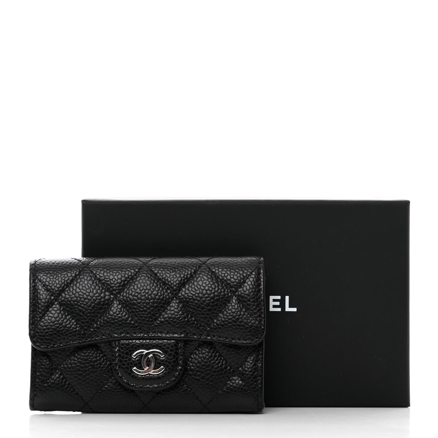 Chanel Caviar Quilted Flap Card Holder Wallet Black 9 of 9