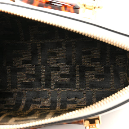 Fendi Vitello King Plexiglass Logo Embossed Mini By The Way Top Handle Boston Bag White Rice 5 of 9