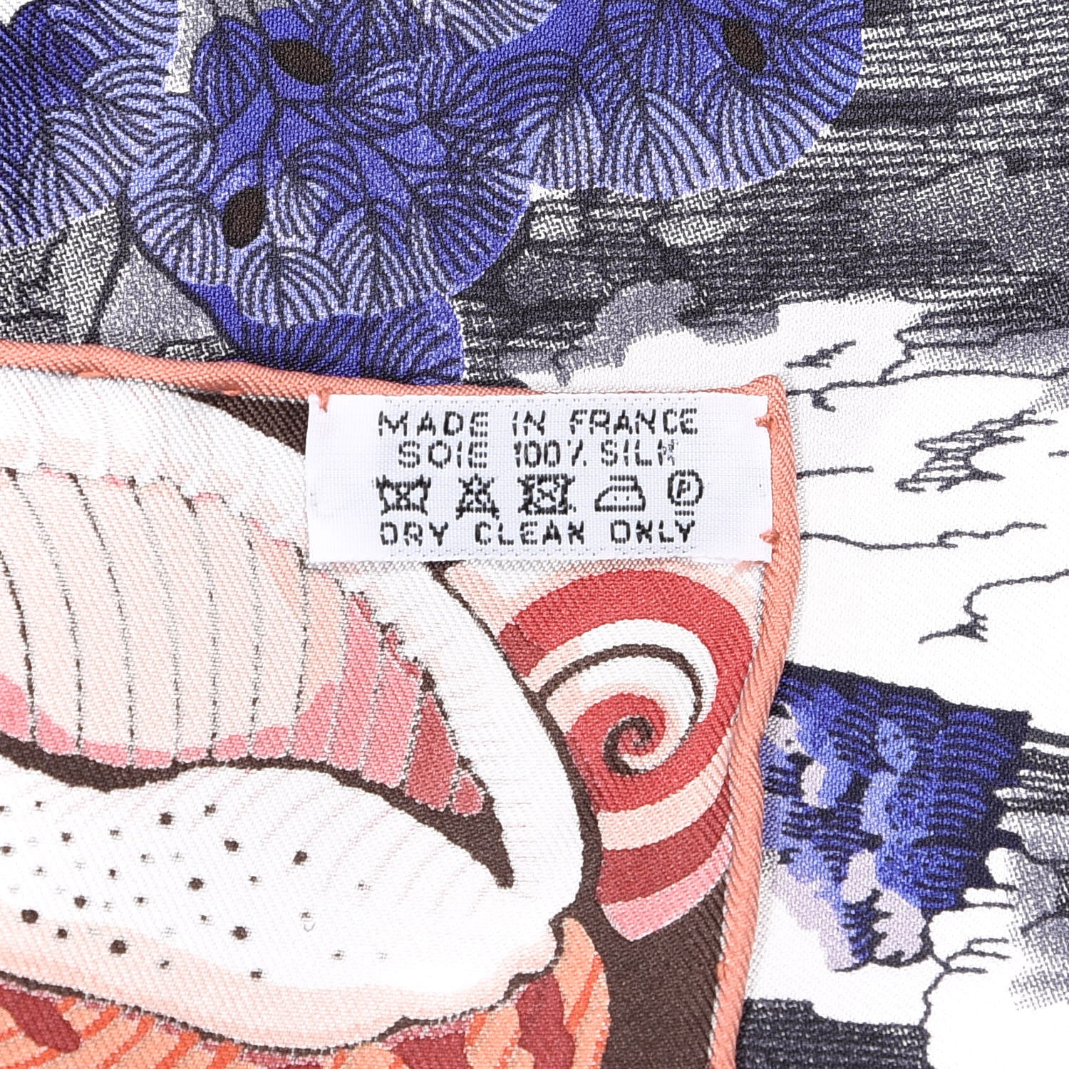 Hermes Silk Sieste Au Paradis Scarf 90 Rouge H Bleu Nuit Corail 4 of 4