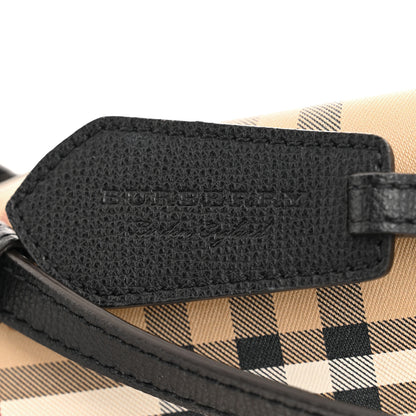 Burberry Haymarket Check Colours Small Lorne Bucket Crossbody Black 6 of 11