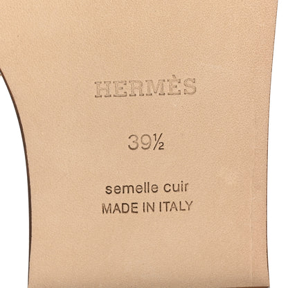 Hermes Box Calfskin Oran Sandals 39.5 White 7 of 9