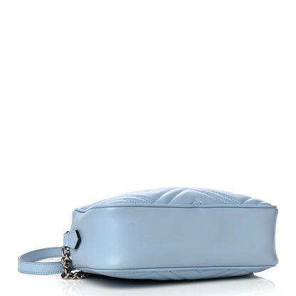 Gucci Calfskin Matelasse Small GG Marmont Chain Shoulder Bag Porcelain Light Blue 4 of 20