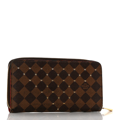Louis Vuitton Damier Ebene Studded Zippy Wallet Cherry 3 of 11