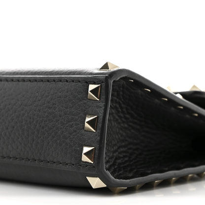 Valentino Garavani Pebbled Calfskin Medium Rockstud Flip Lock Crossbody Bag Black 10 of 10