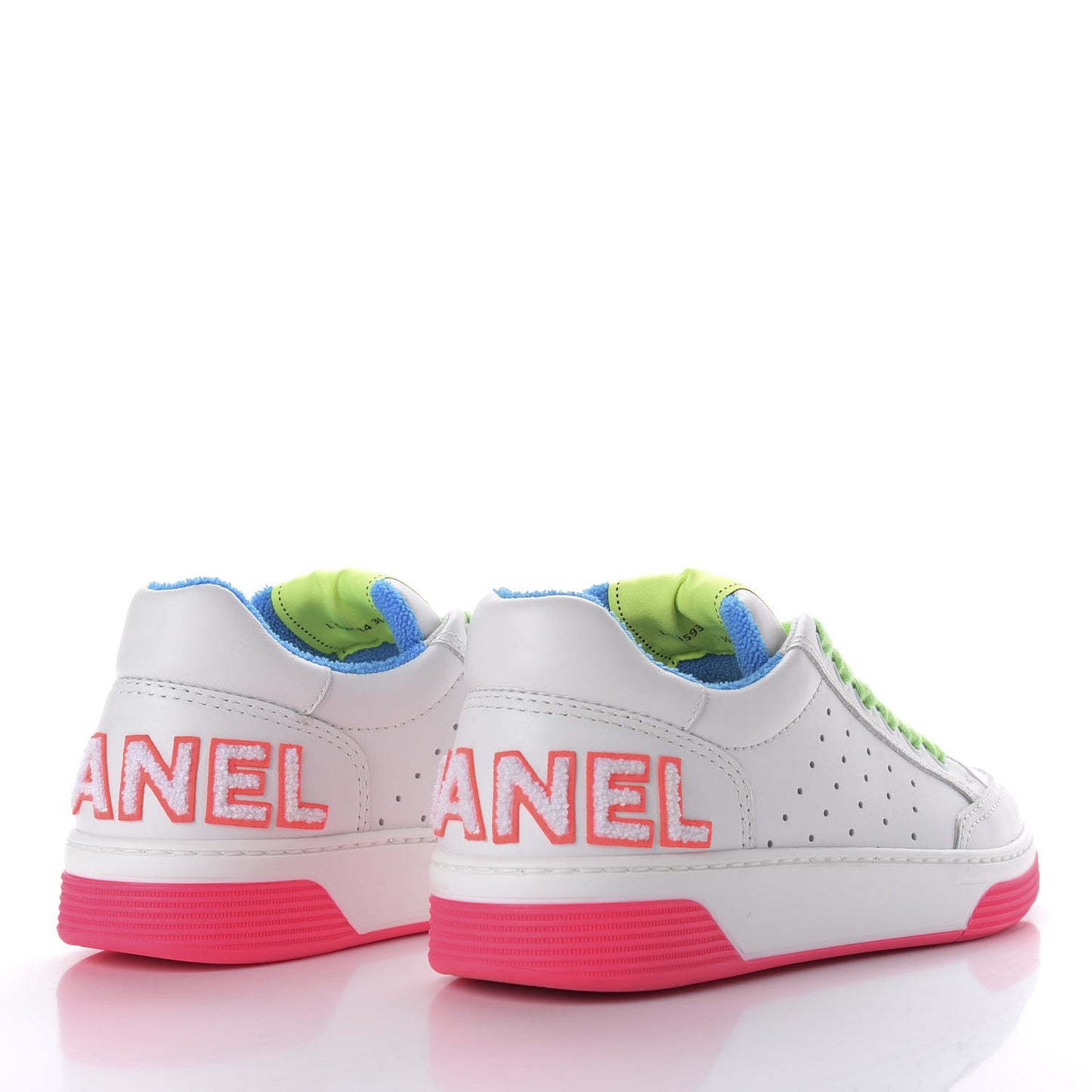 Calfskin Womens Logo Sneakers 36.5 Pink Multicolor