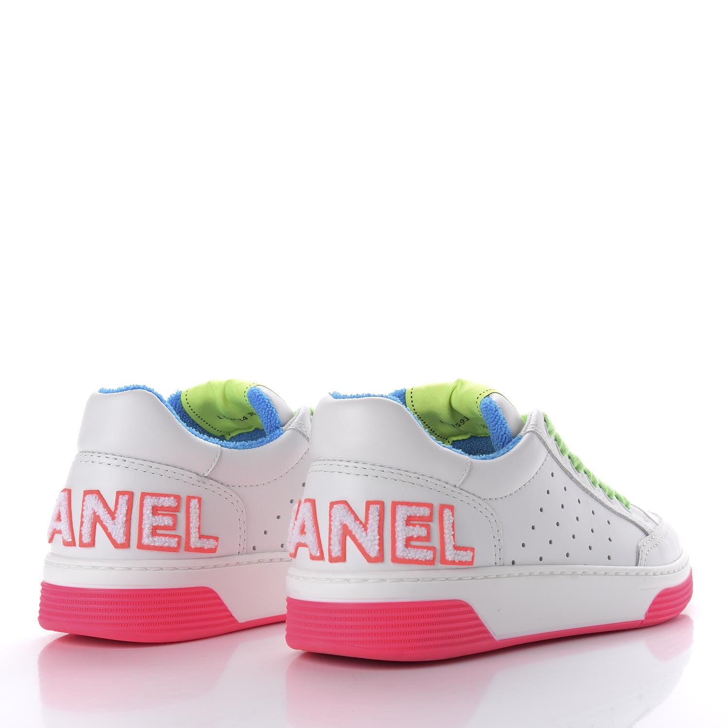 Chanel Calfskin Womens Logo Sneakers 36.5 Pink Multicolor 4 of 9