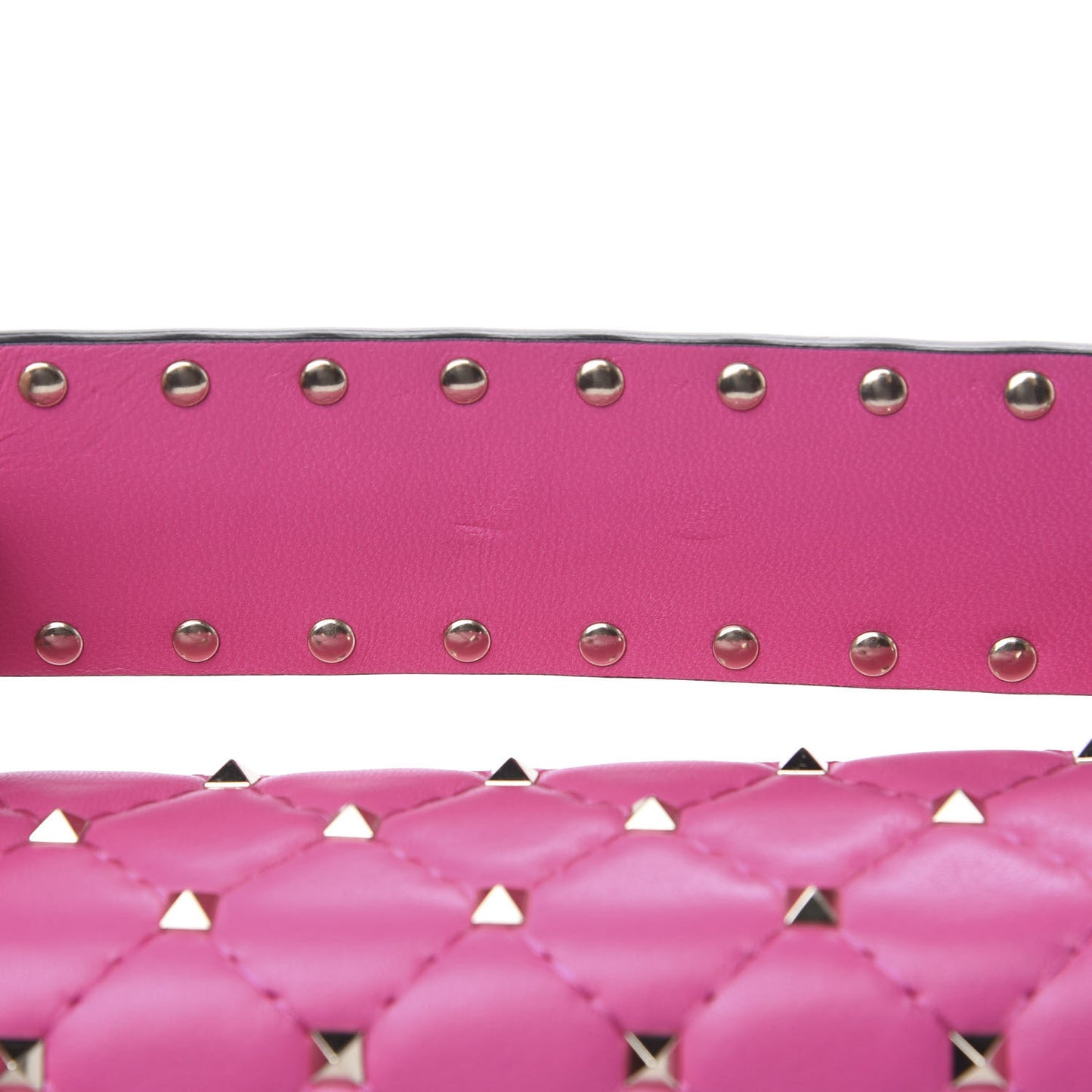 Nappa Medium Rockstud Spike Shoulder Bag Pink Orchid