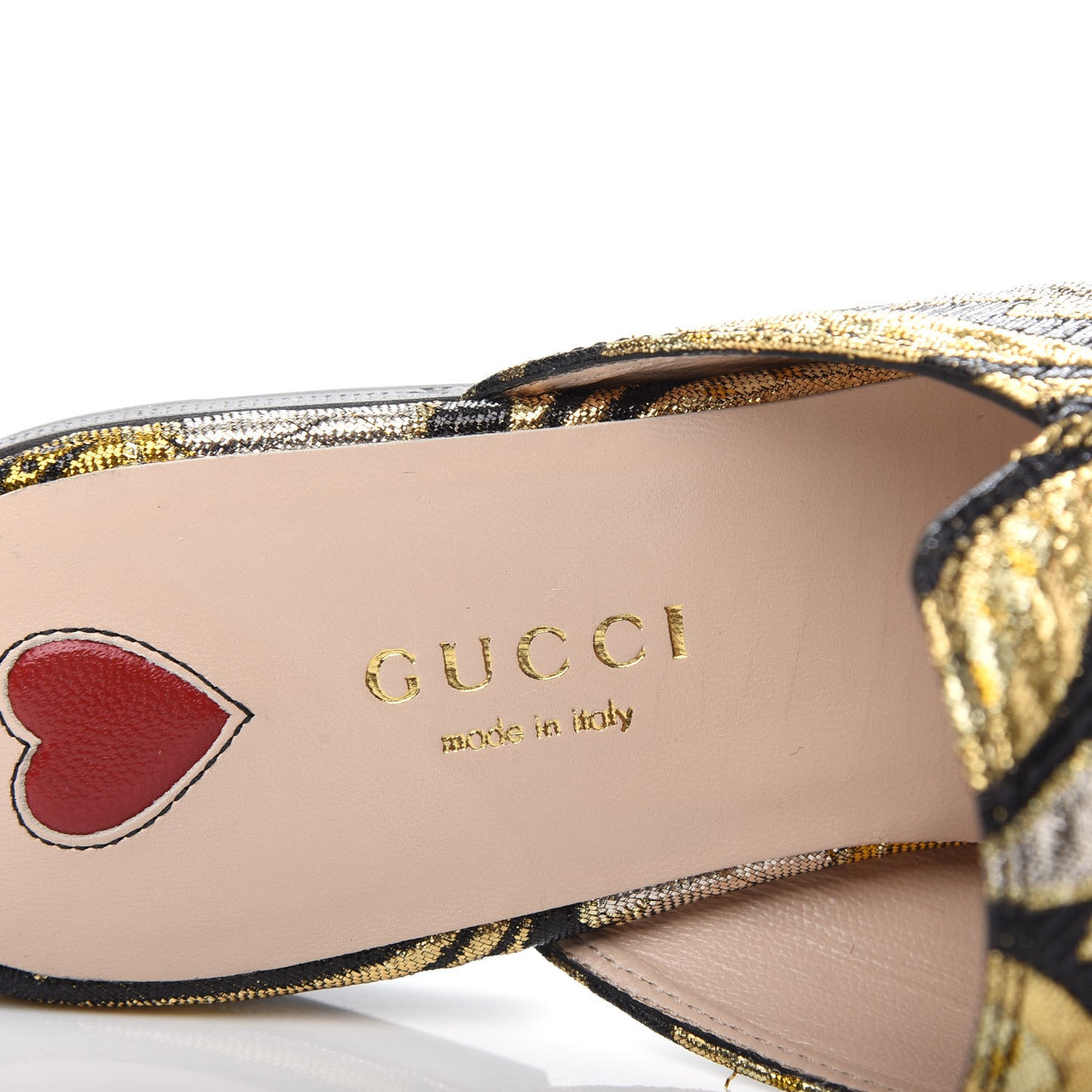 Jacquard Floral Womens Princetown Slippers 36 Oro Black