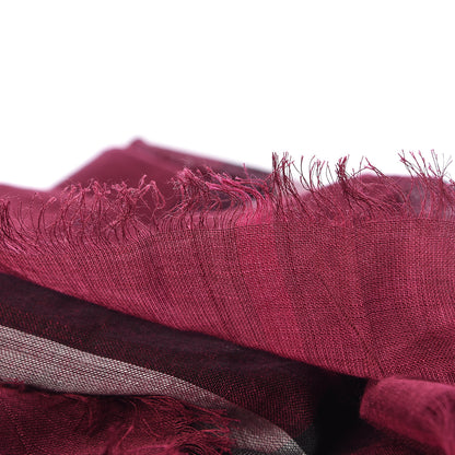 Burberry Wool Silk Gauze Giant Check Scarf Claret 6 of 8