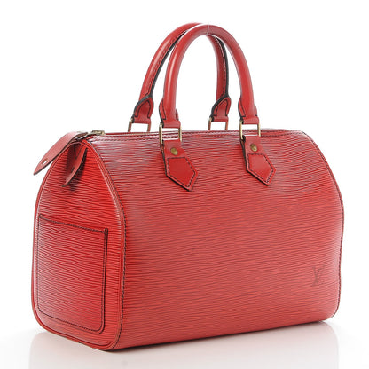 Louis Vuitton Epi Speedy 25 Castillan Red 3 of 10