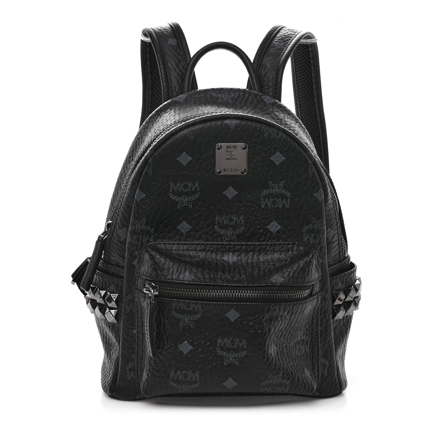 MCM Visetos Side Stud Mini Stark Backpack Black Black 1 of 9