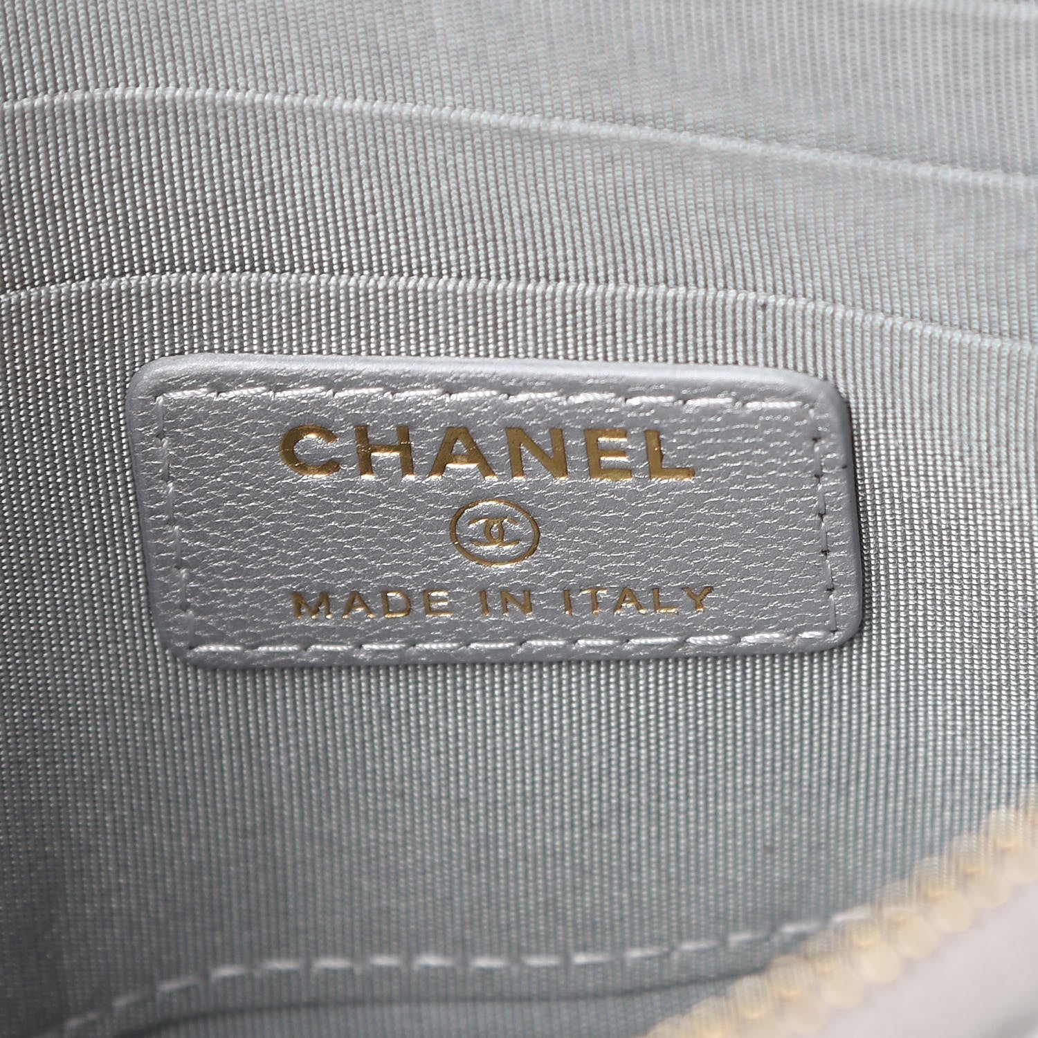 Chanel Metallic Goatskin Quilted 19 Flat Wallet Pouch Silver 5 of 6