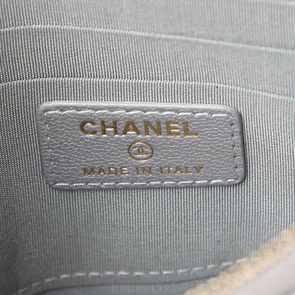 Chanel Metallic Goatskin Quilted 19 Flat Wallet Pouch Silver 5 of 6