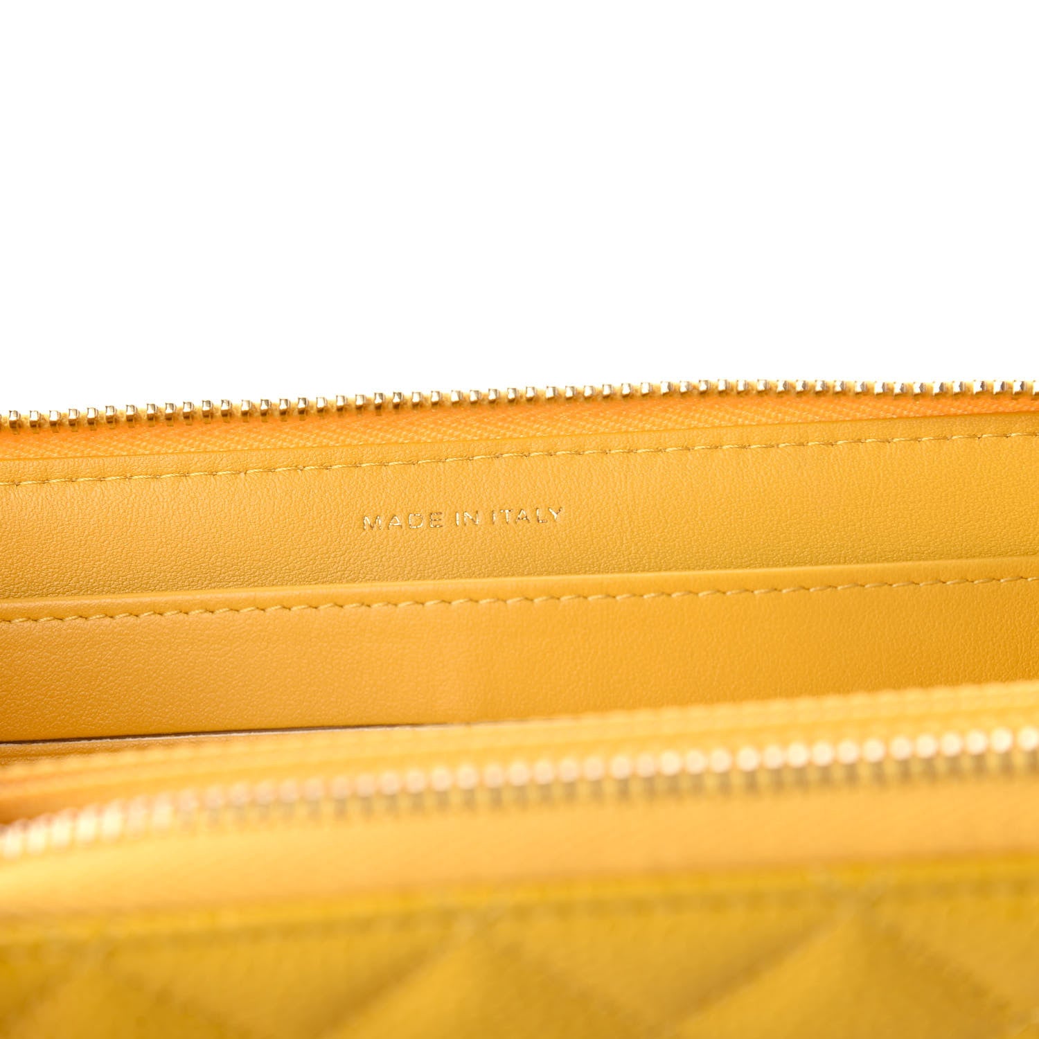 Chanel Caviar Quilted Large Gusset Zip Around Wallet Yellow 9 of 12