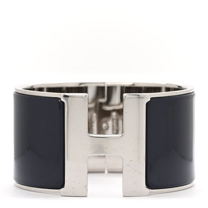 Hermes Enamel Extra Wide Clic Clac H Bracelet GM Belu Nuit 1 of 5