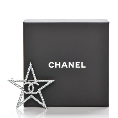 Chanel Ruthenium Crystal Star CC Brooch Blue 4 of 5