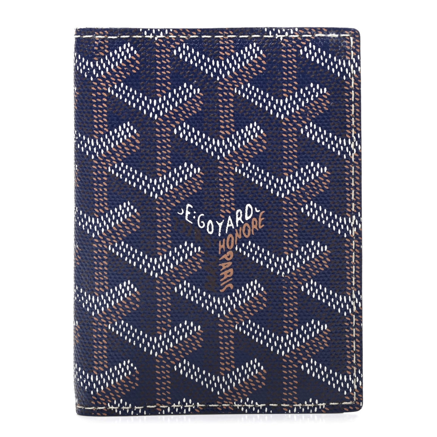 Goyardine Saint Marc Folding Card Case Navy