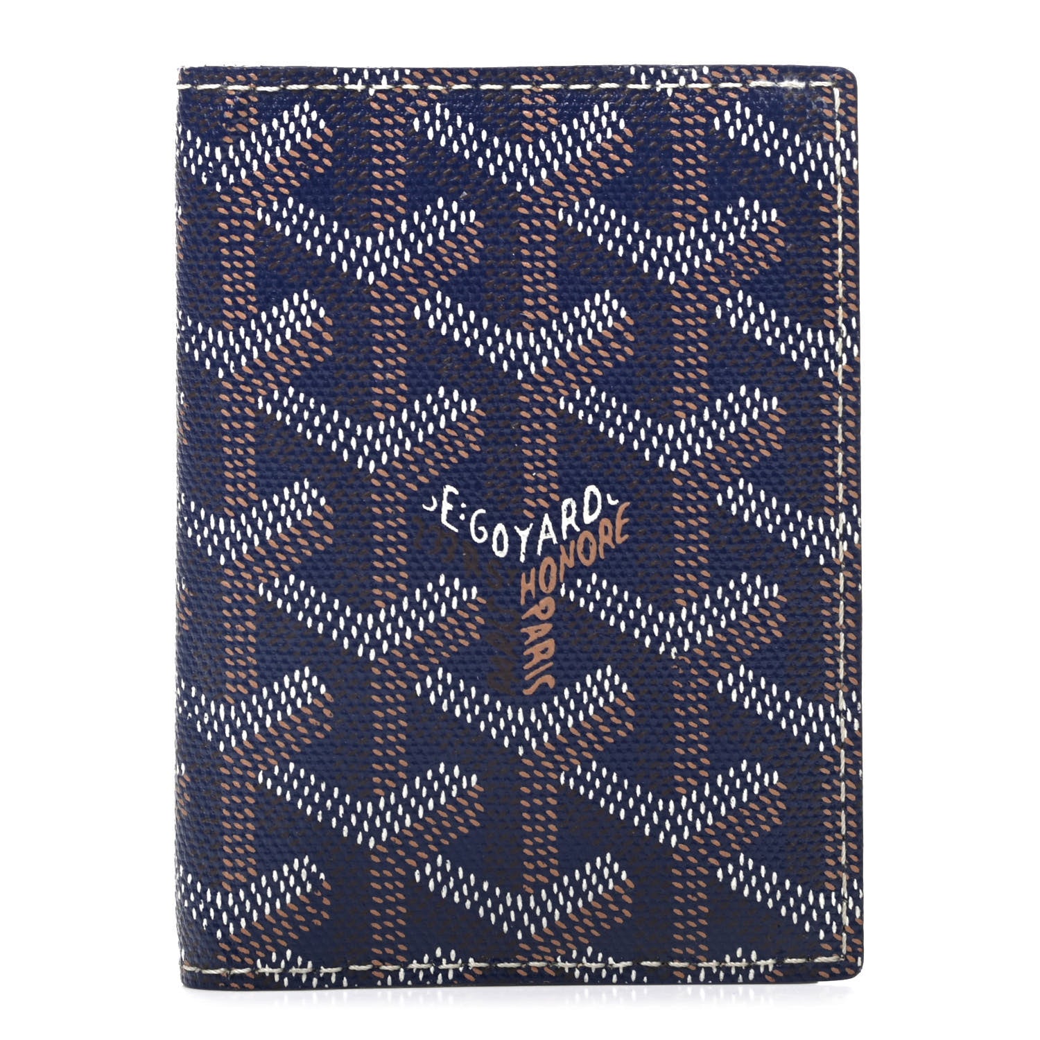 Goyard Goyardine Saint Marc Folding Card Case Navy 1 of 7
