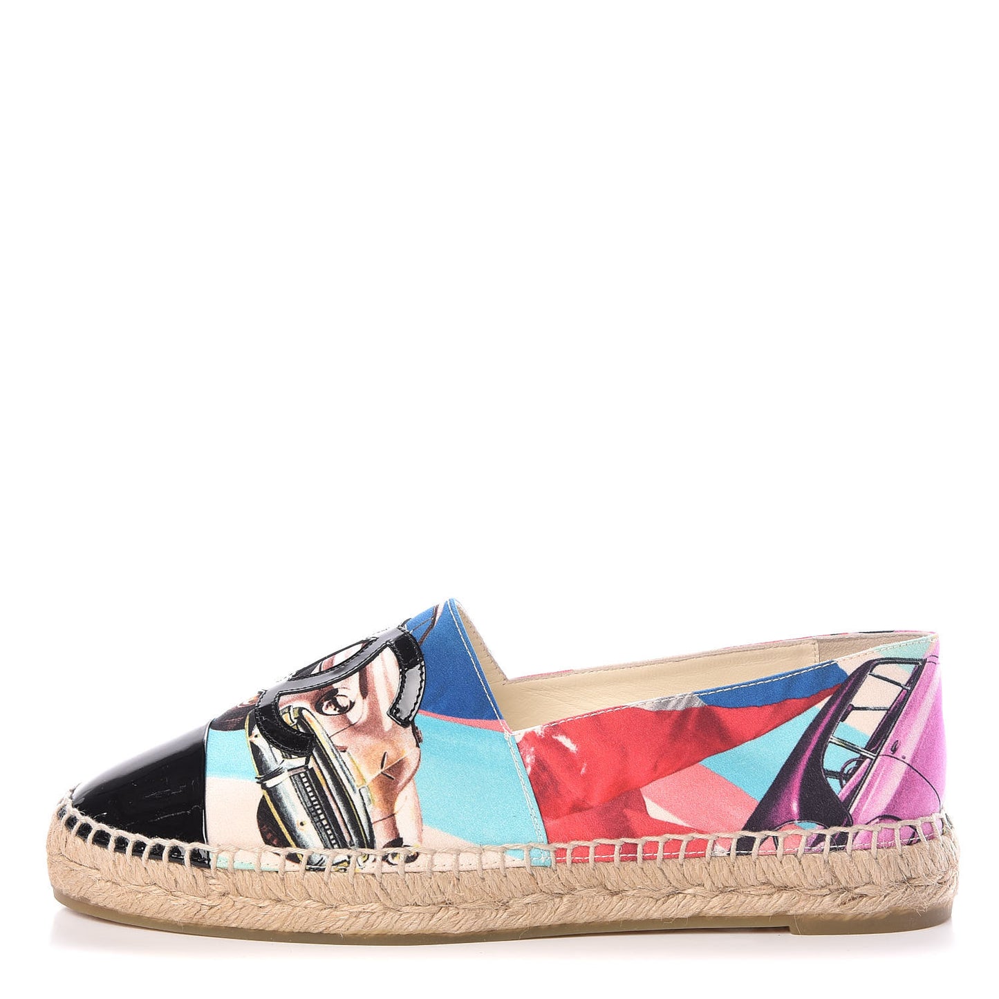 Patent Fabric CC Espadrilles 39 Multicolor Black