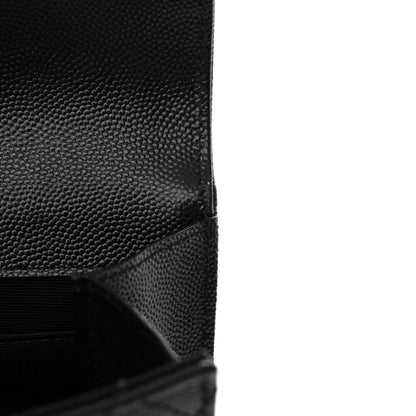 Saint Laurent Grain De Poudre Textured Mixed Matelasse Triquilt Monogram Clutch Black 13 of 14