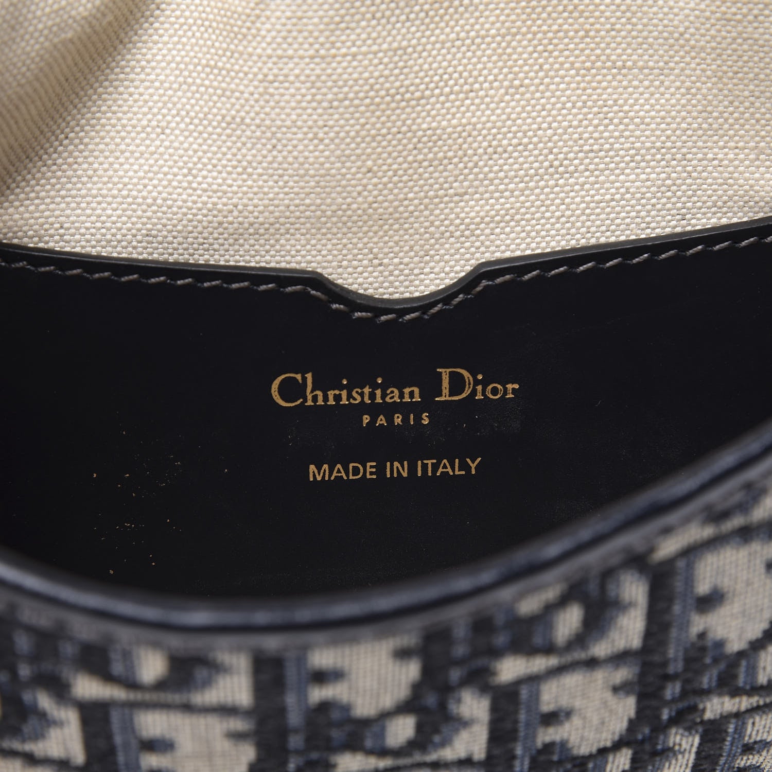 Christian Dior Oblique Flap Bag Navy Blue 5 of 11